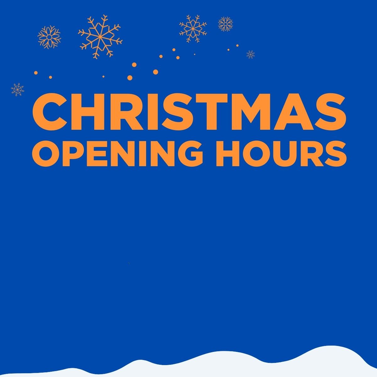 Christmas Opening Hours